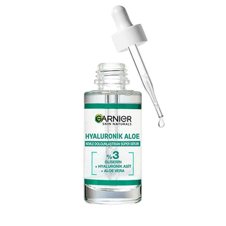 سرم هیالورونیک اسید و آلوئه ورا فرانسوی گارنیر Garmier Hyaluronik Aloe مناسب انواع پوست ۳۰ میل
