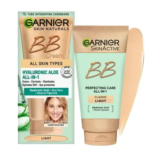 بی بی کرم لایت گارنیر Garnier Hyaluronic Aloe مناسب انواع پوست ۵۰ میل