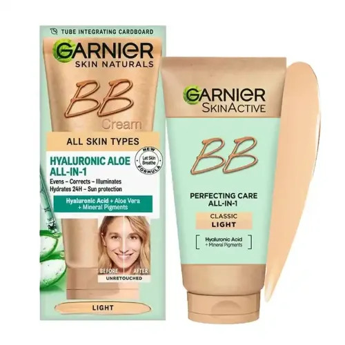 بی بی کرم لایت گارنیر Garnier Hyaluronic Aloe مناسب انواع پوست ۵۰ میل